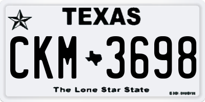 TX license plate CKM3698