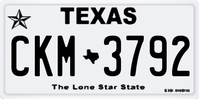 TX license plate CKM3792