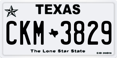 TX license plate CKM3829