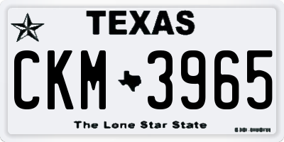 TX license plate CKM3965