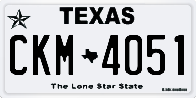 TX license plate CKM4051