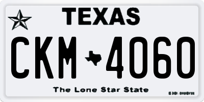 TX license plate CKM4060