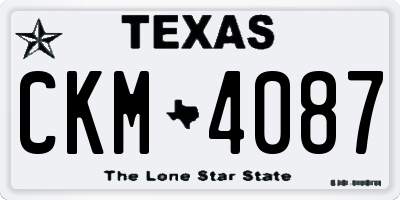 TX license plate CKM4087