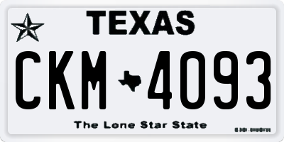TX license plate CKM4093