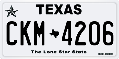 TX license plate CKM4206