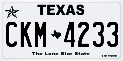 TX license plate CKM4233