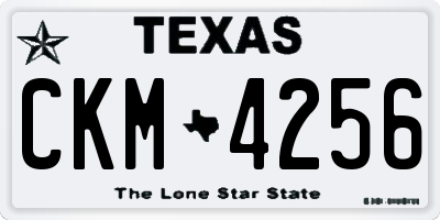TX license plate CKM4256