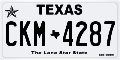 TX license plate CKM4287