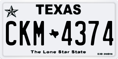 TX license plate CKM4374