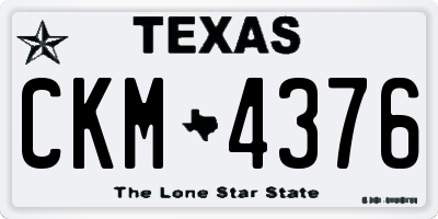 TX license plate CKM4376