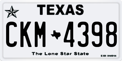 TX license plate CKM4398