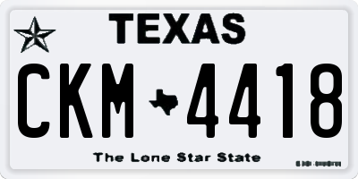 TX license plate CKM4418