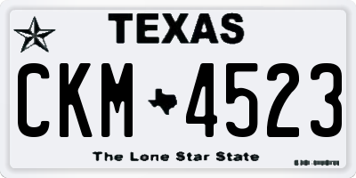 TX license plate CKM4523