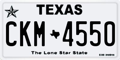 TX license plate CKM4550