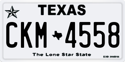 TX license plate CKM4558