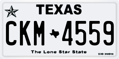 TX license plate CKM4559