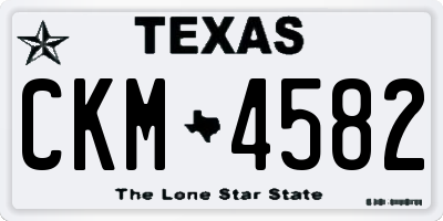 TX license plate CKM4582