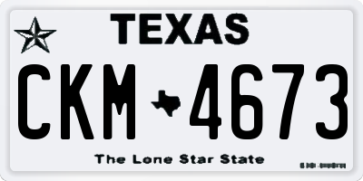 TX license plate CKM4673