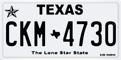 TX license plate CKM4730