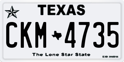 TX license plate CKM4735