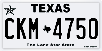 TX license plate CKM4750