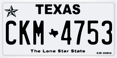 TX license plate CKM4753