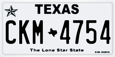 TX license plate CKM4754