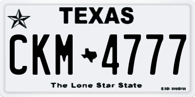 TX license plate CKM4777