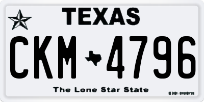 TX license plate CKM4796