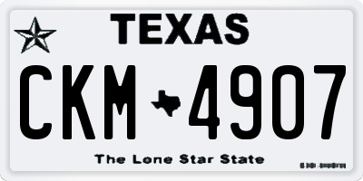 TX license plate CKM4907