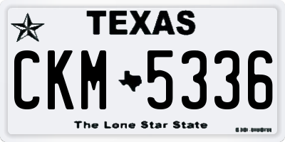 TX license plate CKM5336