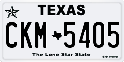 TX license plate CKM5405