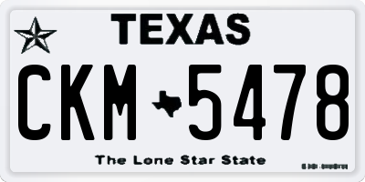 TX license plate CKM5478