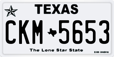 TX license plate CKM5653