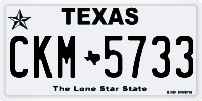 TX license plate CKM5733