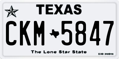 TX license plate CKM5847
