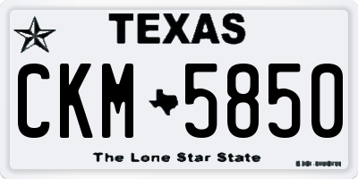 TX license plate CKM5850