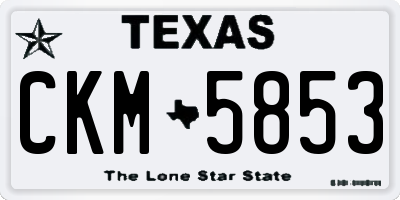TX license plate CKM5853