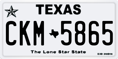 TX license plate CKM5865