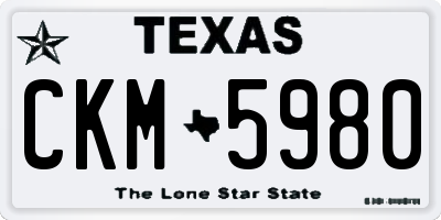 TX license plate CKM5980