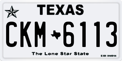 TX license plate CKM6113