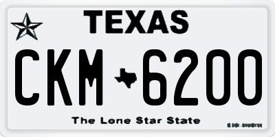TX license plate CKM6200
