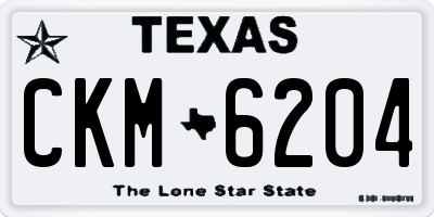 TX license plate CKM6204