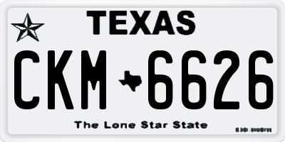 TX license plate CKM6626