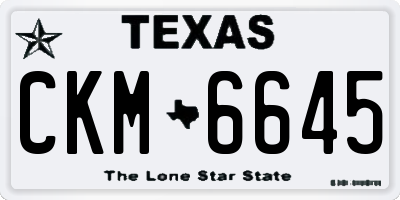 TX license plate CKM6645