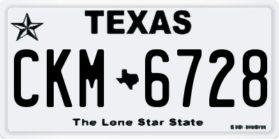 TX license plate CKM6728