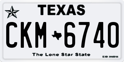 TX license plate CKM6740