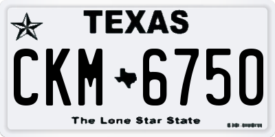 TX license plate CKM6750