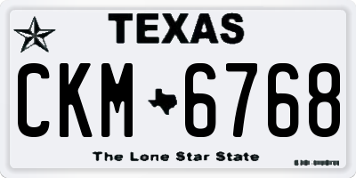TX license plate CKM6768