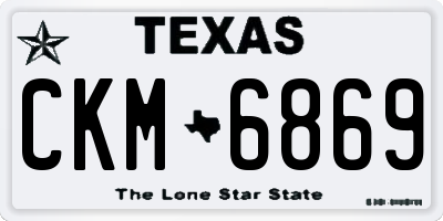TX license plate CKM6869